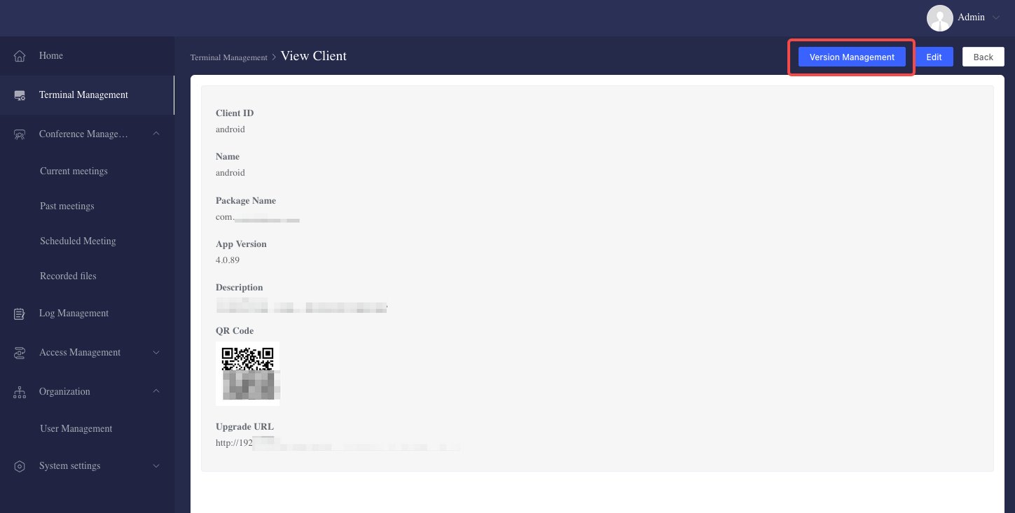 VidyVault version upload interface with file selection