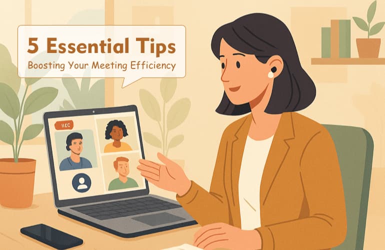 VidyVault meeting efficiency tips infographic