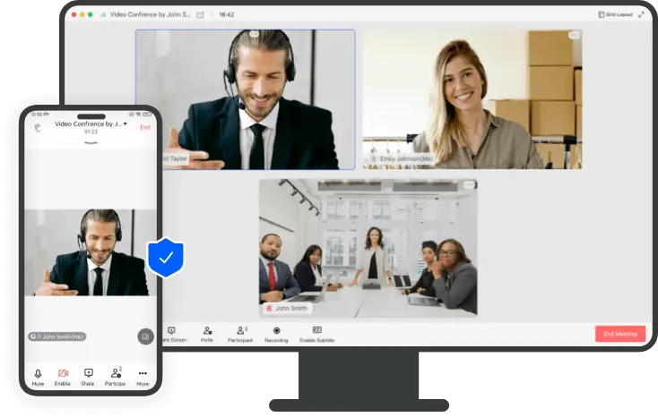 Team collaborating with VidyVault security shield